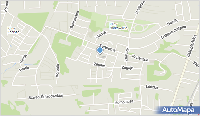 Kraków, Miodońskiego Jana, mapa Krakowa