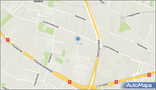Kraków, Mięsowicza Mariana, prof., mapa Krakowa