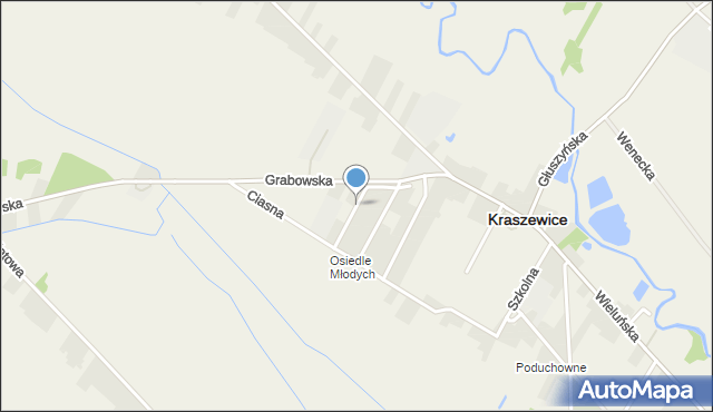 Kraszewice powiat ostrzeszowski, Mickiewicza Adama, mapa Kraszewice powiat ostrzeszowski