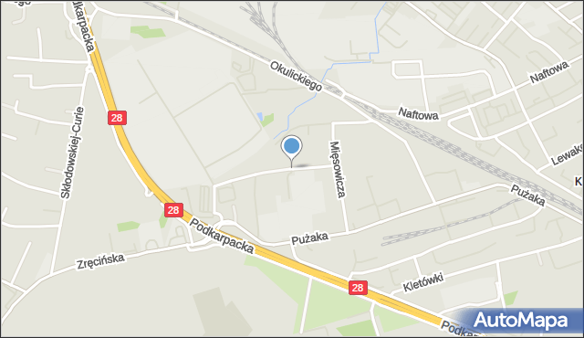 Krosno, Mięsowicza Michała, mapa Krosna