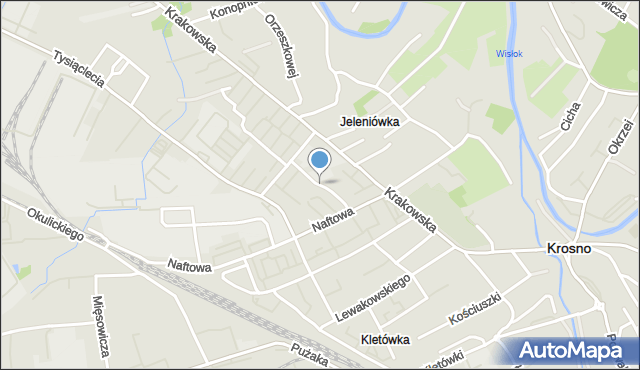 Krosno, Mirandoli Pika, mapa Krosna