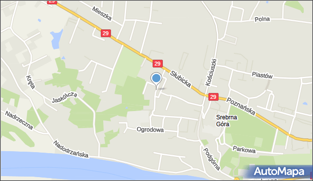 Krosno Odrzańskie, Mickiewicza Adama, mapa Krosno Odrzańskie