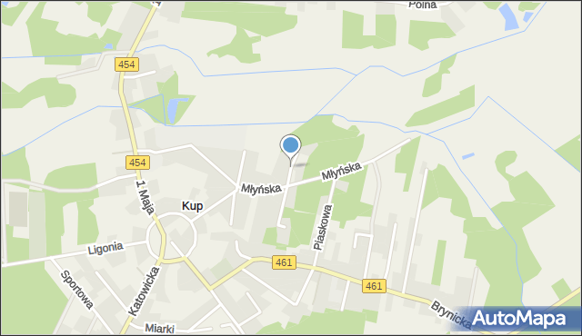 Kup, Miła, mapa Kup