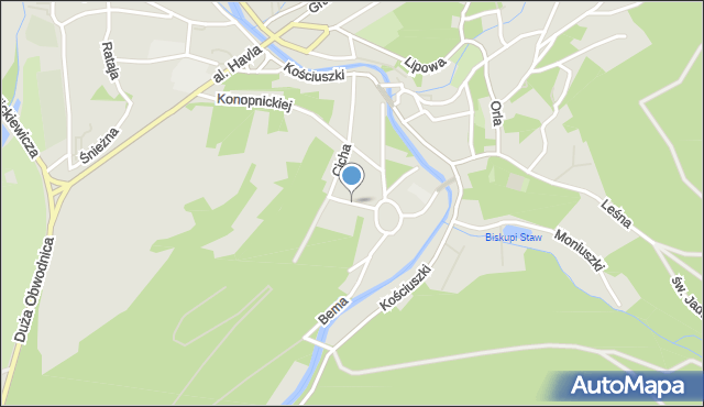 Lądek-Zdrój, Miła, mapa Lądek-Zdrój