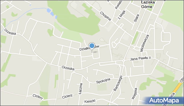 Łaziska Górne, Miarki, mapa Łaziska Górne