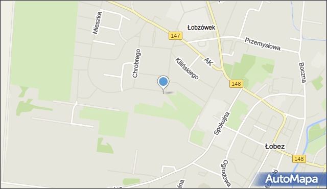 Łobez, Mieszka I, mapa Łobez