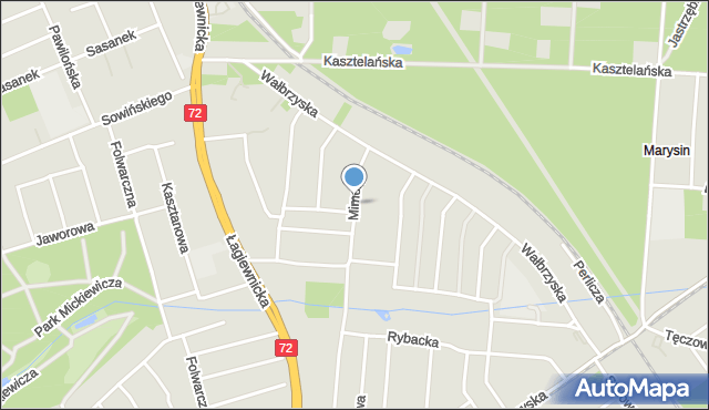 Łódź, Mimozy, mapa Łodzi