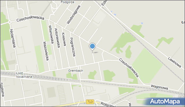 Łódź, Miechowska, mapa Łodzi