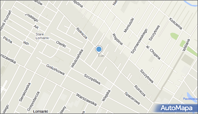 Łomianki, Mieszka I, mapa Łomianki