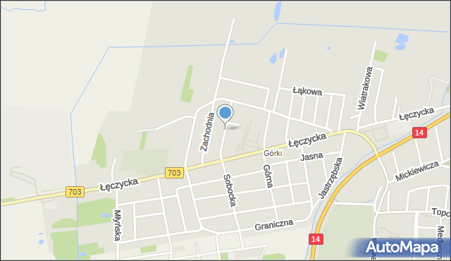 Łowicz, Miodowa, mapa Łowicza