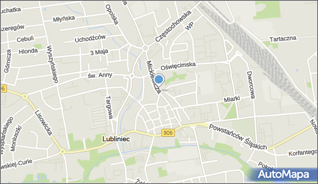 Lubliniec, Mickiewicza Adama, mapa Lubliniec