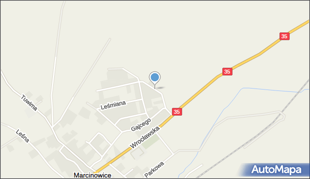 Marcinowice powiat świdnicki, Mickiewicza Adama, mapa Marcinowice powiat świdnicki