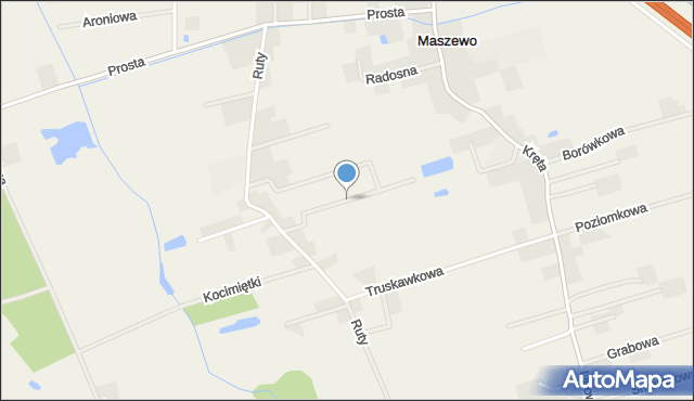 Maszewo gmina Deszczno, Miętowa, mapa Maszewo gmina Deszczno