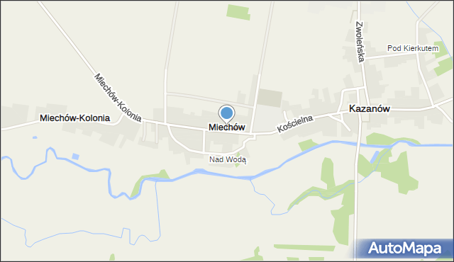 Miechów gmina Kazanów, Miechów, mapa Miechów gmina Kazanów