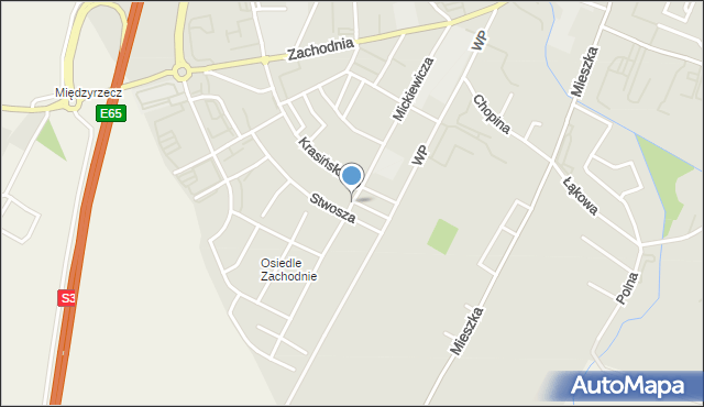 Międzyrzecz, Mickiewicza Adama, mapa Międzyrzecz