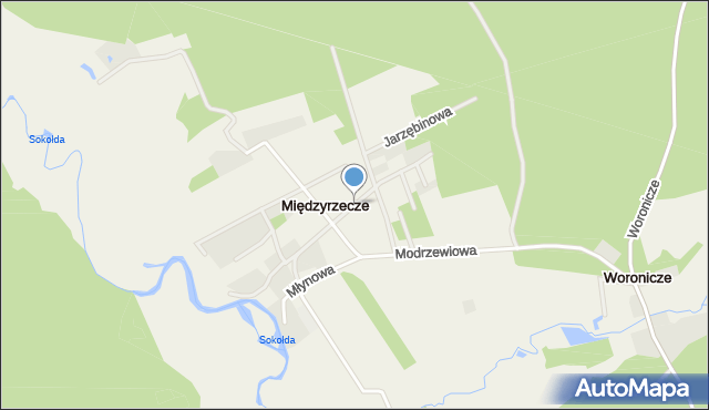 Międzyrzecze gmina Supraśl, Międzyrzecze, mapa Międzyrzecze gmina Supraśl