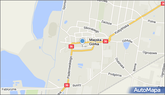 Miejska Górka, Mickiewicza Adama, mapa Miejska Górka