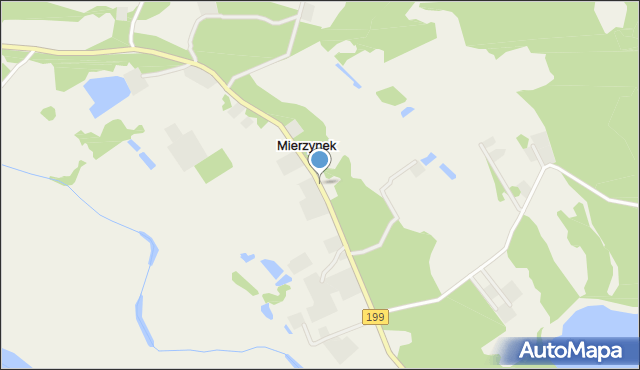 Mierzynek gmina Międzychód, Mierzynek, mapa Mierzynek gmina Międzychód