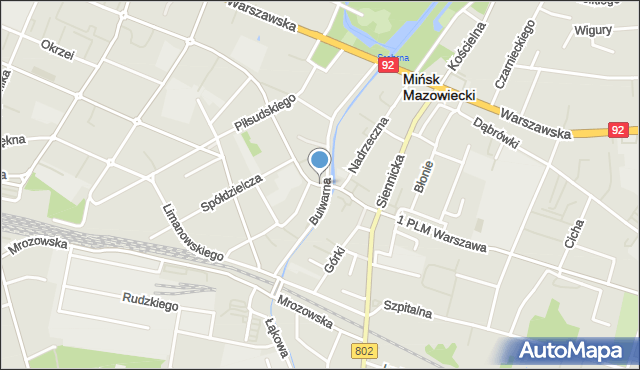 Mińsk Mazowiecki, Mireckiego Józefa, mapa Mińsk Mazowiecki