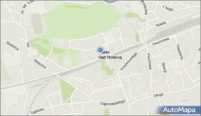 Nakło nad Notecią, Mickiewicza Adama, mapa Nakło nad Notecią