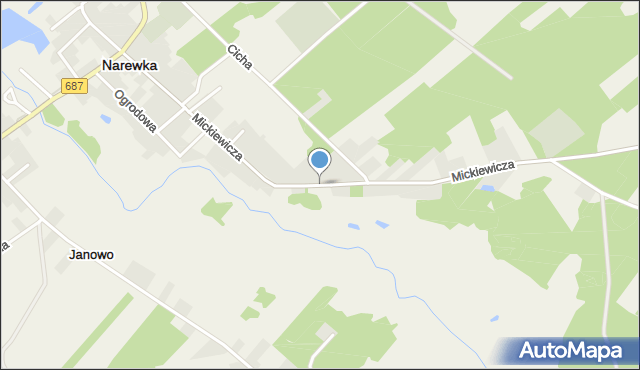 Narewka, Mickiewicza Adama, mapa Narewka