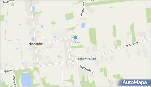 Nieborów powiat łowicki, Miodowa, mapa Nieborów powiat łowicki