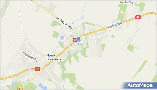 Nowa Brzeźnica, Mickiewicza Adama, mapa Nowa Brzeźnica