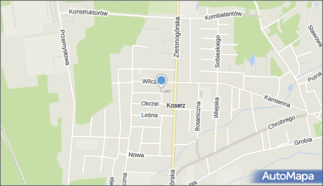 Nowa Sól, Miodowa, mapa Nowa Sól