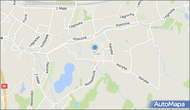 Olszyna powiat lubański, Mickiewicza Adama, mapa Olszyna powiat lubański