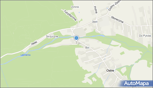 Ostre, Miodunki, mapa Ostre