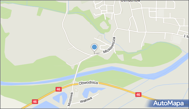 Otmuchów, Mickiewicza Adama, mapa Otmuchów