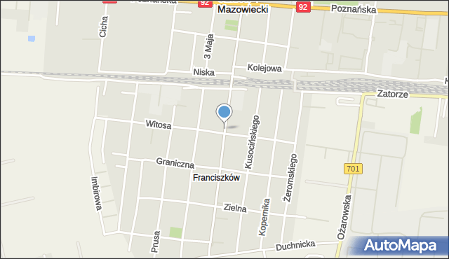Ożarów Mazowiecki, Mickiewicza Adama, mapa Ożarów Mazowiecki