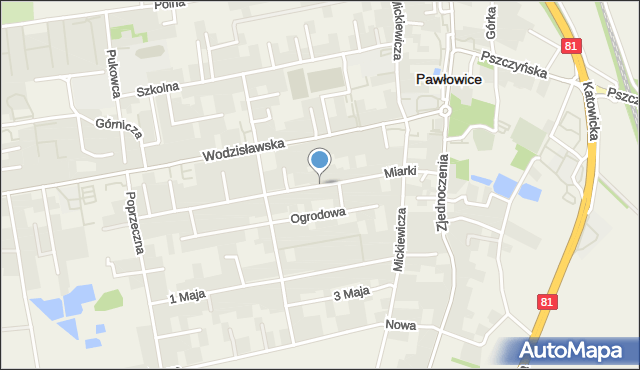 Pawłowice powiat pszczyński, Miarki, mapa Pawłowice powiat pszczyński