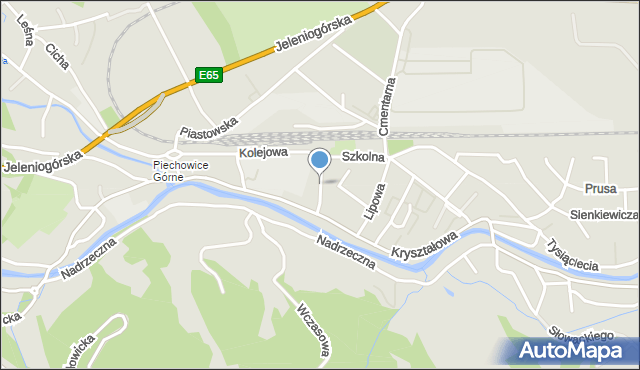 Piechowice powiat karkonoski, Mickiewicza Adama, mapa Piechowice powiat karkonoski
