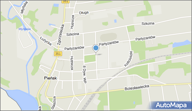 Pieńsk, Mickiewicza Adama, mapa Pieńsk