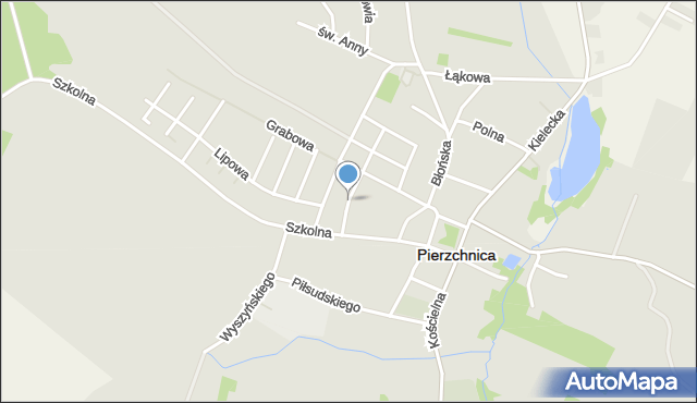 Pierzchnica powiat kielecki, Mickiewicza Adama, mapa Pierzchnica powiat kielecki