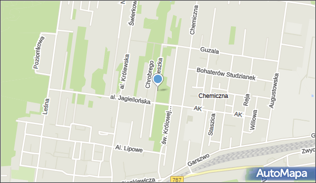 Pionki, Mieszka I, mapa Pionki