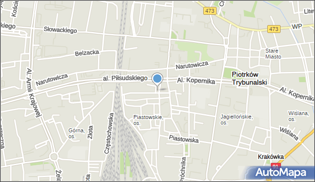 Piotrków Trybunalski, Mieszka I, mapa Piotrków Trybunalski