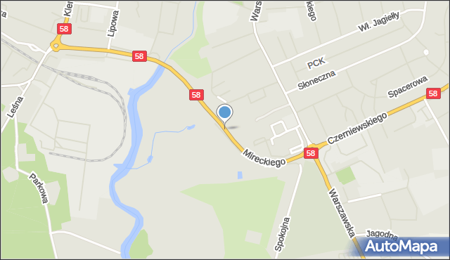 Pisz, Mireckiego Andrzeja Stefana, mec., mapa Pisz