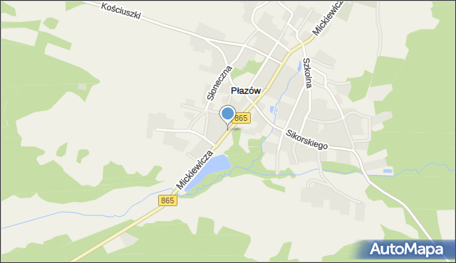 Płazów, Mickiewicza Adama, mapa Płazów