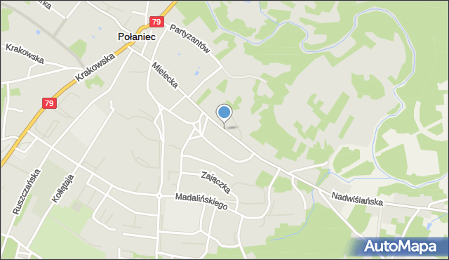 Połaniec powiat staszowski, Mielecka, mapa Połaniec powiat staszowski