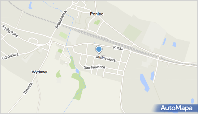Poniec, Mickiewicza Adama, mapa Poniec