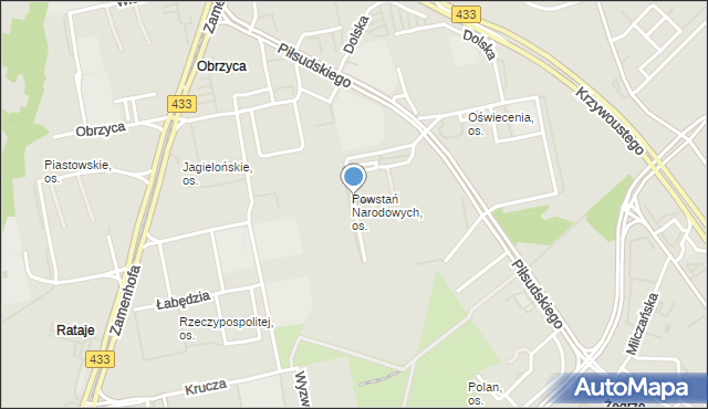 Poznań, Mieszkowska, mapa Poznania