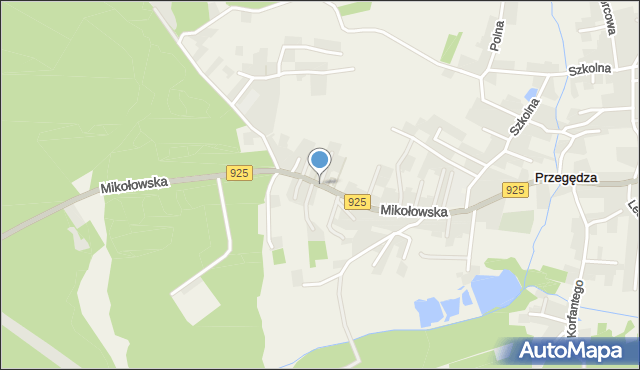 Przegędza, Mikołowska, mapa Przegędza