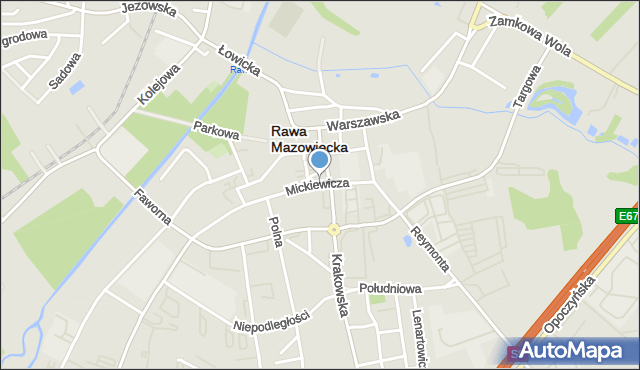 Rawa Mazowiecka, Mickiewicza Adama, mapa Rawa Mazowiecka