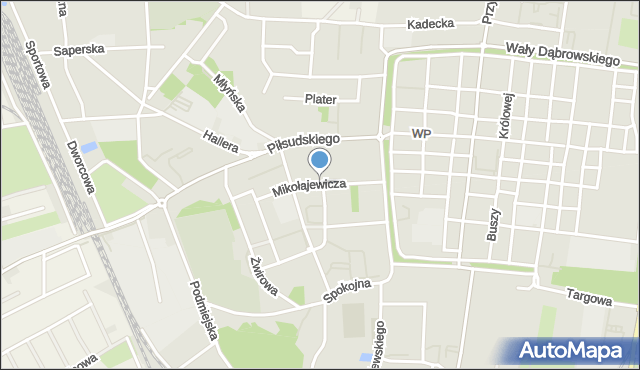 Rawicz, Mikołajewicza Stanisława, mapa Rawicz