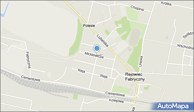 Rejowiec Fabryczny, Mickiewicza Adama, mapa Rejowiec Fabryczny