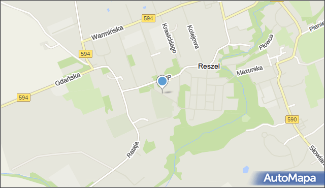 Reszel, Mickiewicza Adama, mapa Reszel