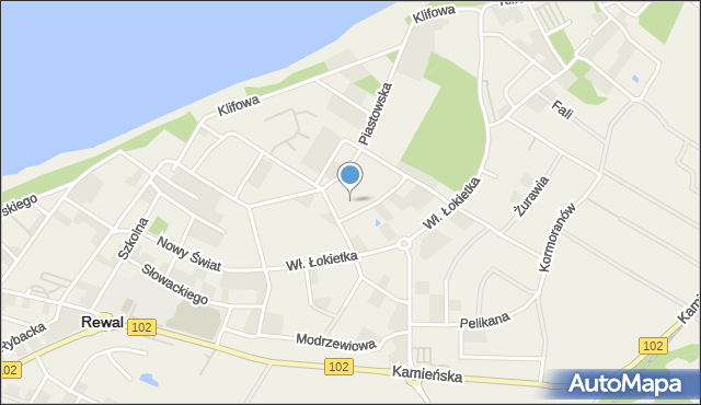 Rewal, Mieszka I, mapa Rewal