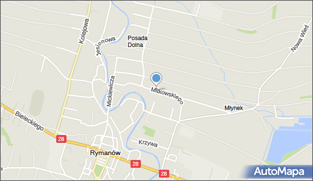 Rymanów, Mitkowskiego, mapa Rymanów